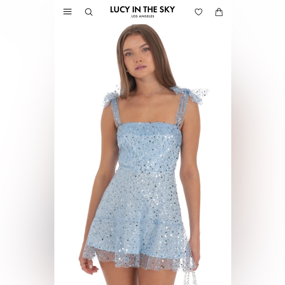 Lucy in the Sky Light Blue Sequin Gown